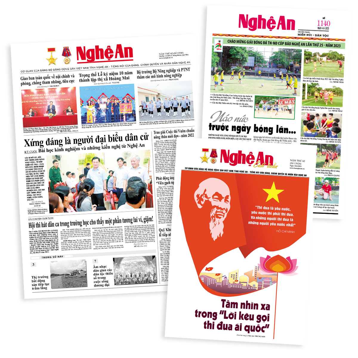 Các ấn phẩm nhật báo, báo cuối tuần và chuyên trang miền núi - dân tộc của Báo Nghệ An.