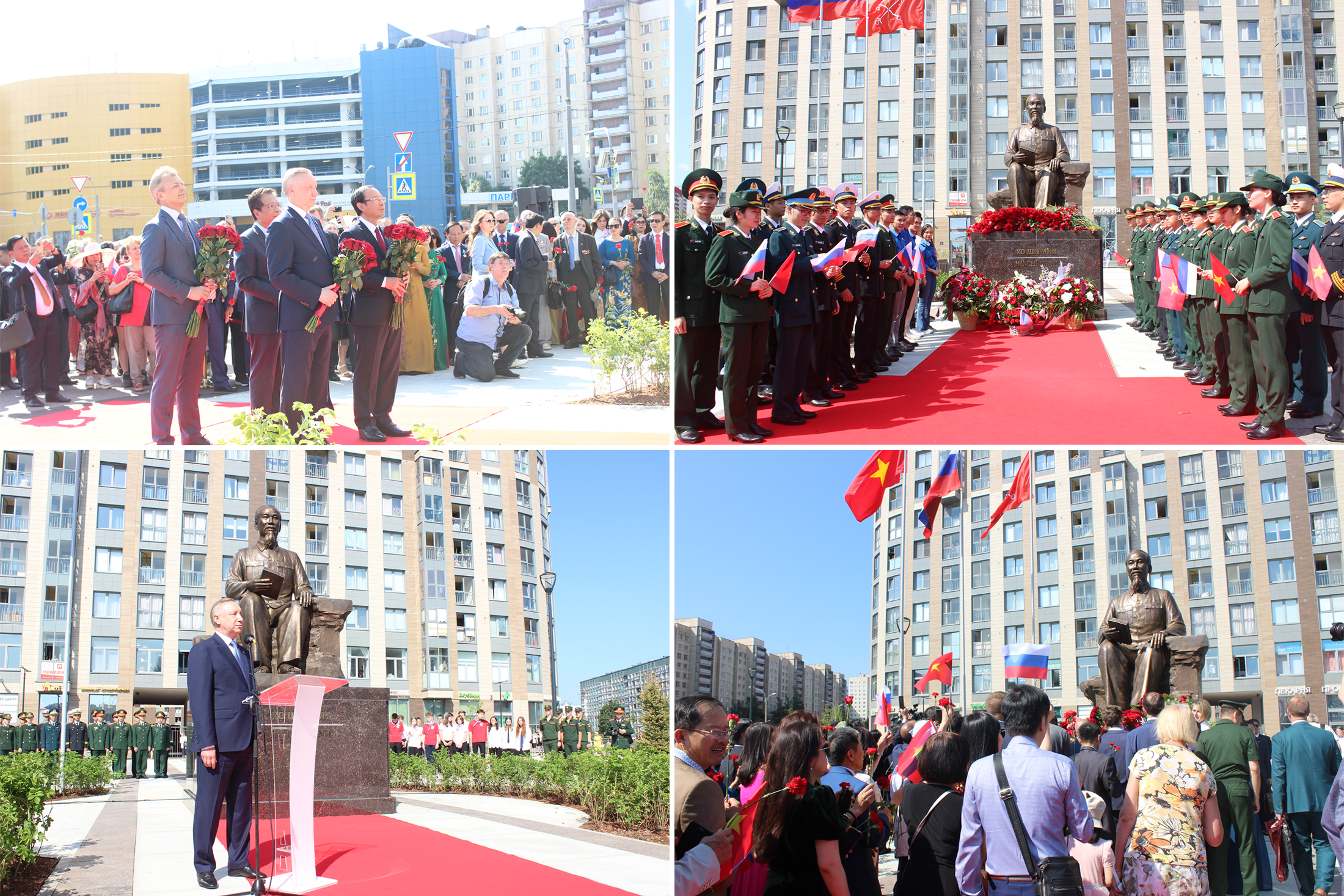 Lễ khánh thành tượng đài Chủ tịch Hồ Chí Minh tại thành phố St. Petersburg (Liên bang Nga), ngày 30/6/2023. Ảnh: Đình Hà