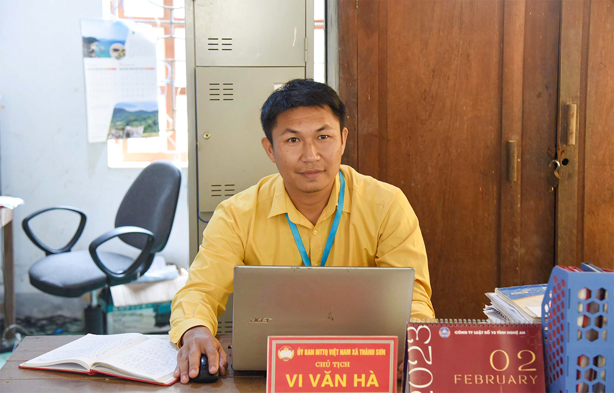 Nguyên Bí thư Đoàn xã Thành Sơn (Anh Sơn) - Vi Văn Hà đã được đảm nhận vai trò công tác mới là Chủ tịch Ủy ban Mặt trận Tổ quốc xã Thành Sơn vào đầu năm 2022.