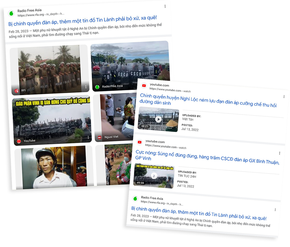 Các kênh thông tin bịa đặt, xuyên tạc, kích động về các vụ việc xảy ra trên địa bàn tỉnh Nghệ An.