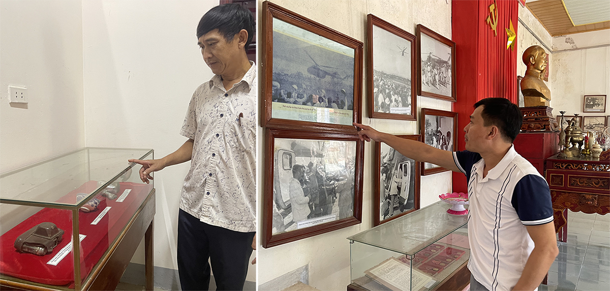 Những hình ảnh, hiện vật quý về Bác đang được lưu giữ tại Nhà lưu niệm của xã Đông Hiếu và Phòng truyền thống của Nông trường Đông Hiếu. Ảnh: Tiến Đông