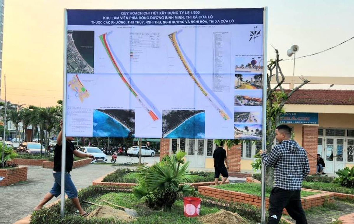 Đồ án Quy hoạch chi tiết xây dựng Khu lâm viên phía Đông đường Bình Minh được UBND thị xã Cửa Lò công khai để lấy ý kiến góp ý rộng rãi. Ảnh tư liệu: Hiệp Cường