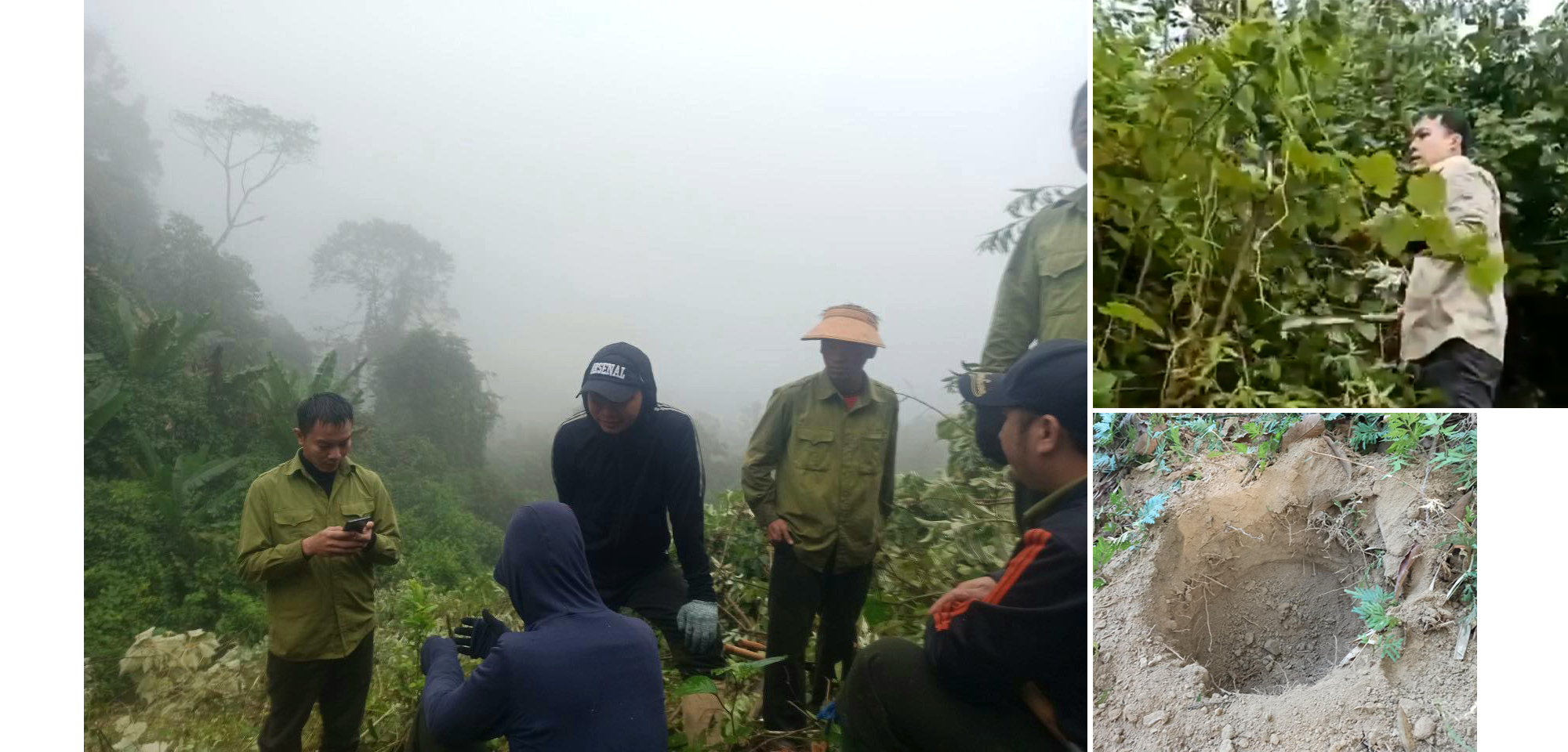 Ban Quản lý rừng phòng hộ Tương Dương tổ chức lực lượng phát dọn thực bì, đào hố chuẩn bị cho đợt trồng lại rừng thay thế trên đỉnh dốc Càng Hèm, xã Yên Thắng.