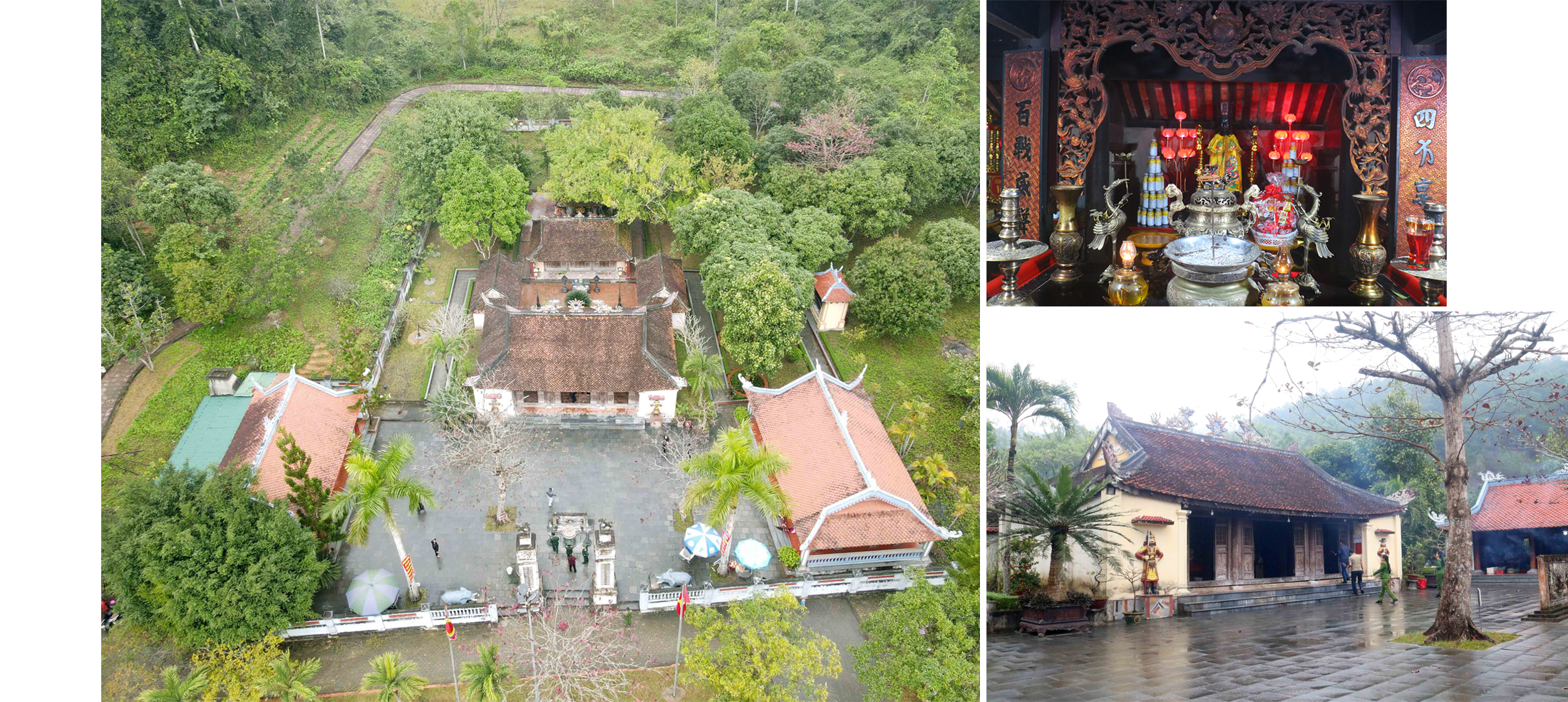 Đền thờ và khu miếu mộ Vua Mai ở khối Hùng Sơn, thị trấn Nam Đàn. Ảnh tư liệu: Huy Thư