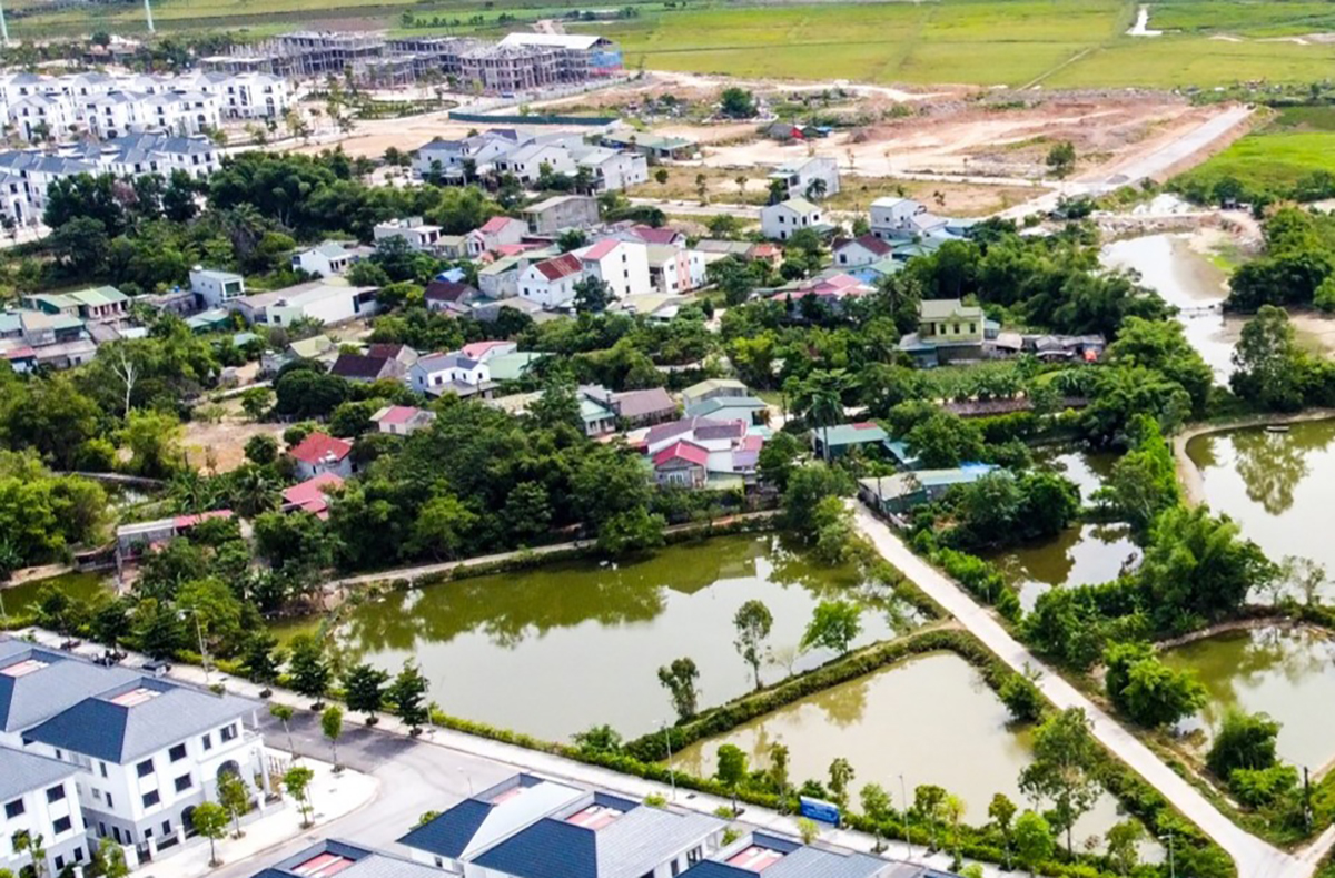 Cụm dân cư khối Tân An, phường Vinh Tân, thành phố Vinh nhìn từ trên cao.