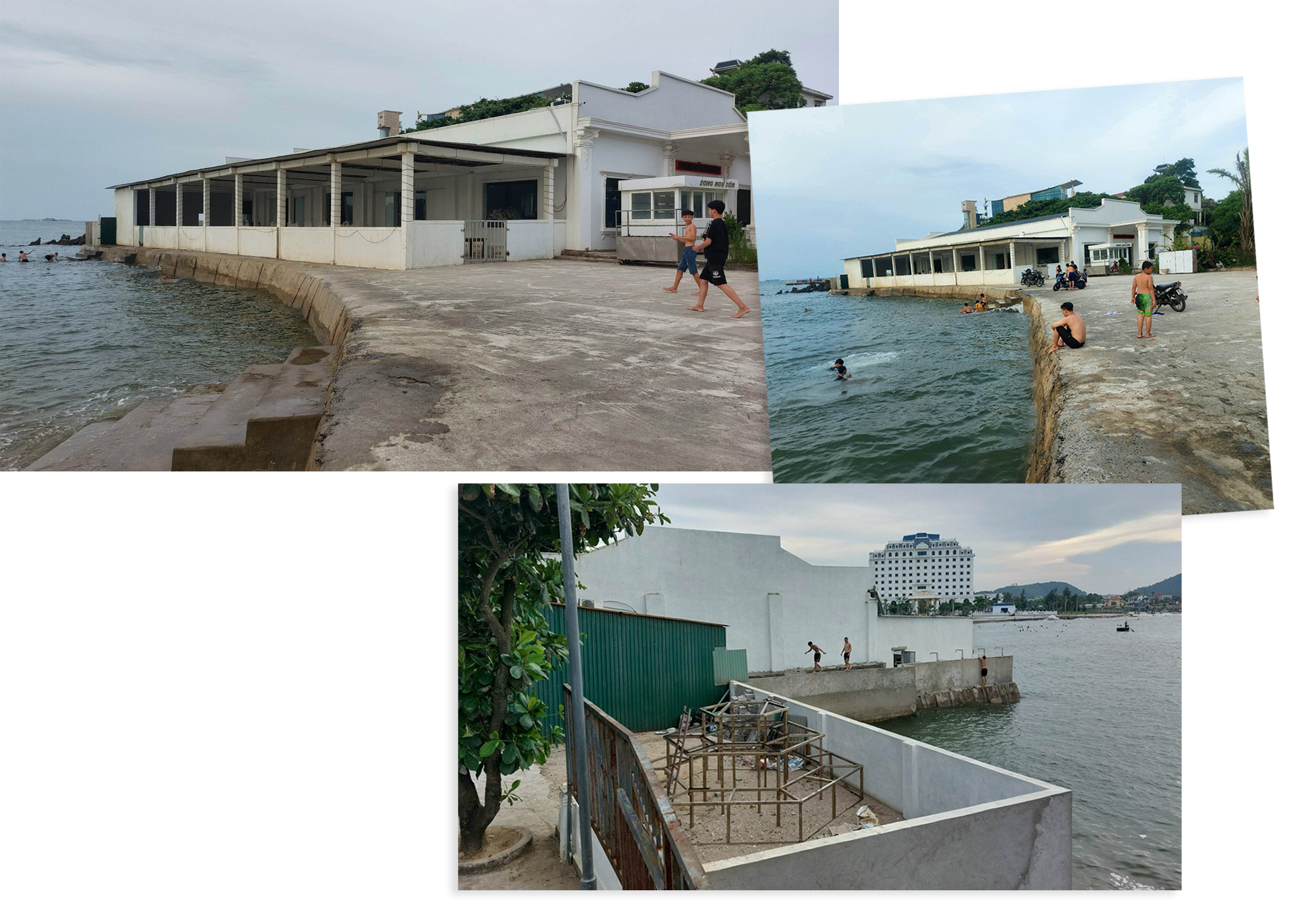 Nhà hàng dưới chân đảo Lan Châu và kè biển phía Bắc là 2 công trình có sai phạm, ảnh hưởng xấu đến cảnh quan đảo Lan Châu và bãi biển Cửa Lò.