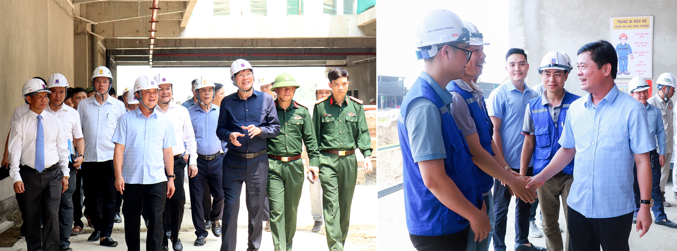 Bí thư Tỉnh ủy Thái Thanh Quý thăm công trường Bệnh viện Ung bướu Nghệ An năm 2024.