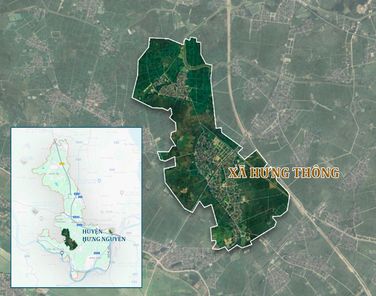 Vị trí xã Hưng Thông, huyện Hưng Nguyên. Ảnh: google.maps