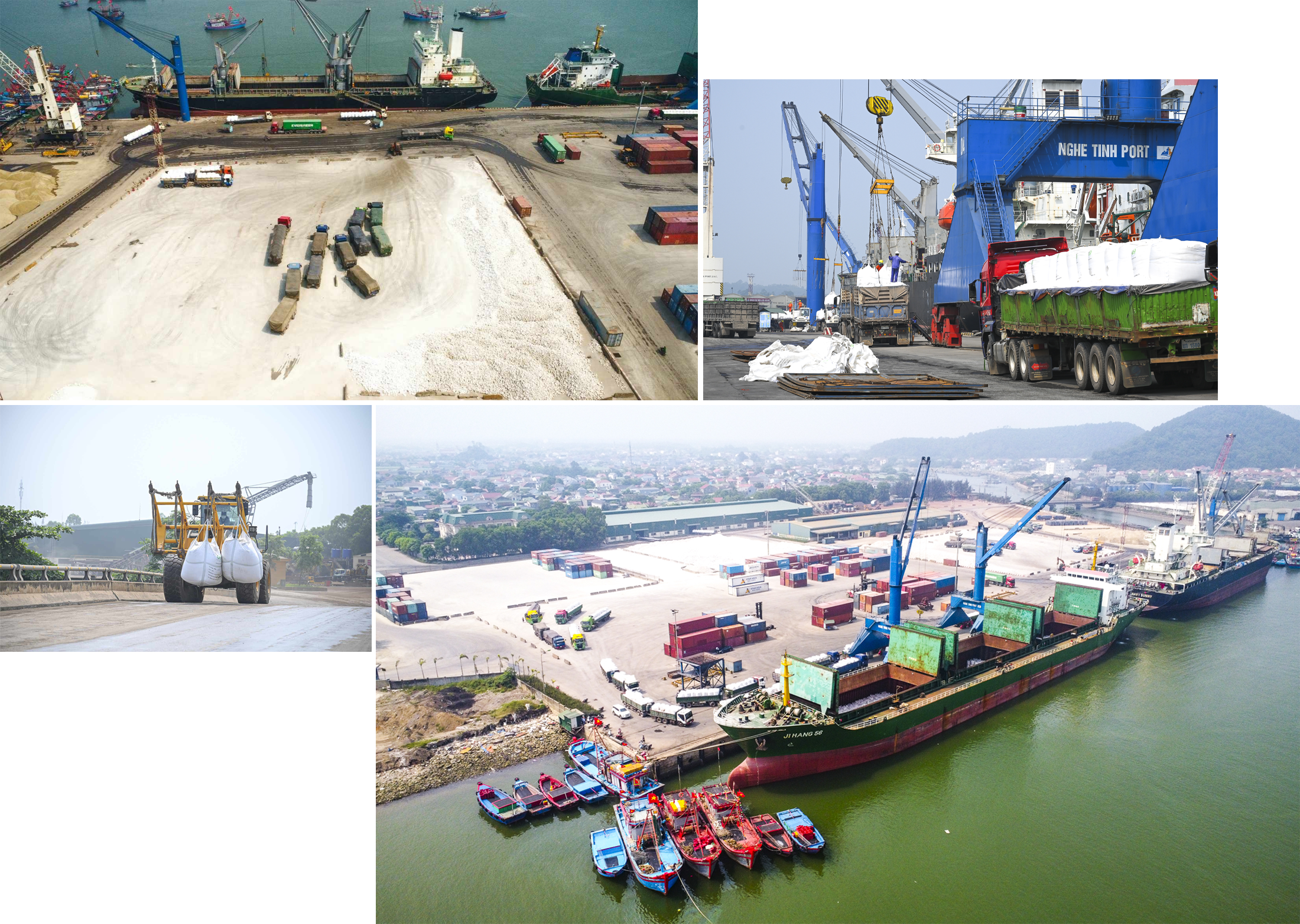 Cảng Cửa Lò và các hoạt động bốc xếp, vận chuyển hàng hóa.